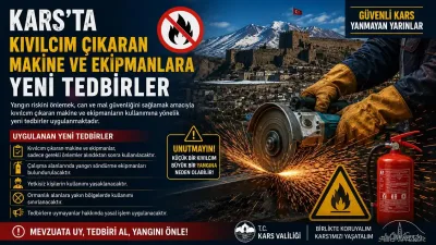 Kars’ta kıvılcım oluşturan makinelerin kullanımına yangın önlemi